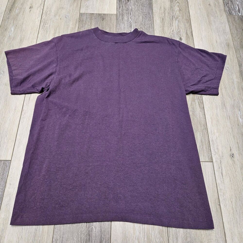 Anvil Vintage Purple Single Stitch Blank Cotton Tee Shirt Made USA Unisex Large